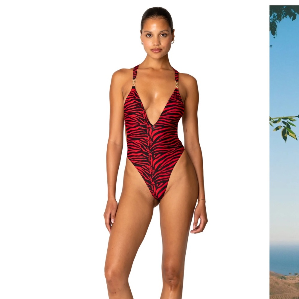 Melissa Simone KAMRYN one piece swimsuit -Red zebra